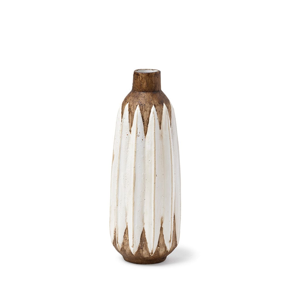 Mercana - Sisko I Short Rustic Brown White Ceramic Vase - 68613 view 1