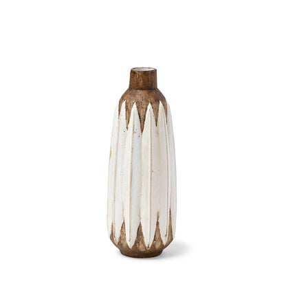 Mercana - Sisko I Short Rustic Brown White Ceramic Vase - 68613 view 1