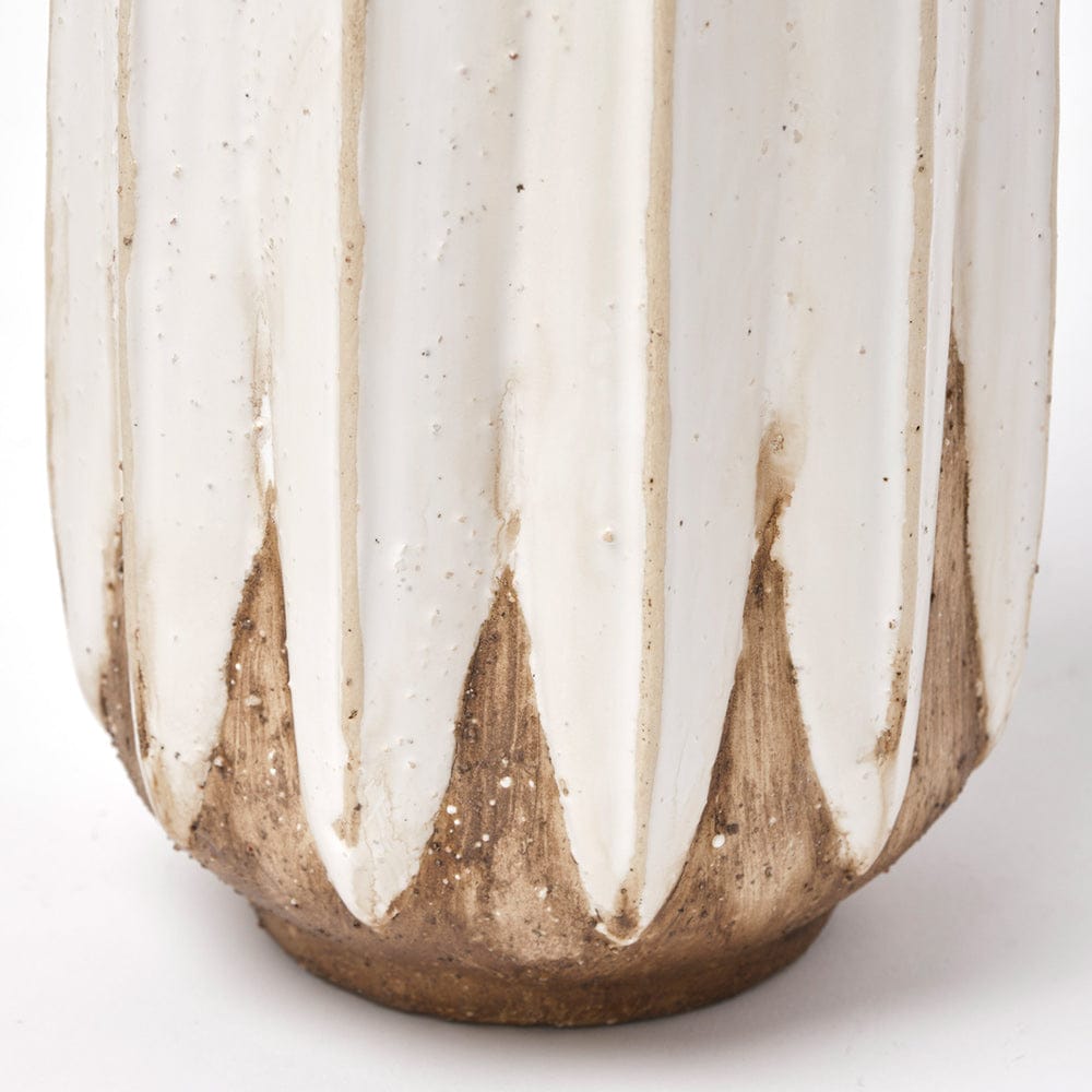 Mercana - Sisko I Short Rustic Brown White Ceramic Vase - 68613 view 7