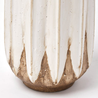 Mercana - Sisko I Short Rustic Brown White Ceramic Vase - 68613 view 7