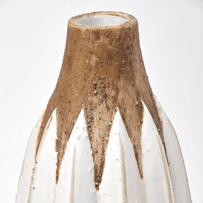 Mercana - Sisko II Tall Rustic Brown White Ceramic Vase - 68614 view 6
