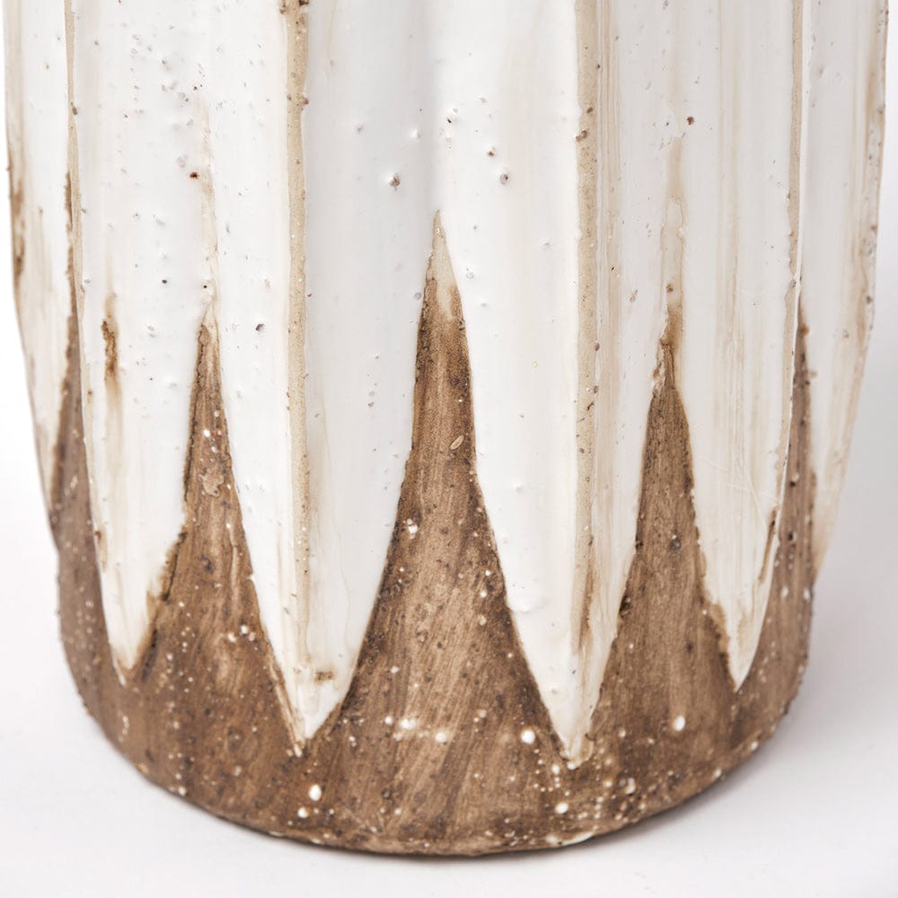 Mercana - Sisko II Tall Rustic Brown White Ceramic Vase - 68614 view 7