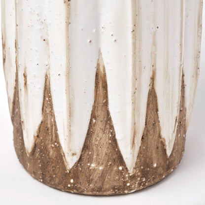 Mercana - Sisko II Tall Rustic Brown White Ceramic Vase - 68614 view 7