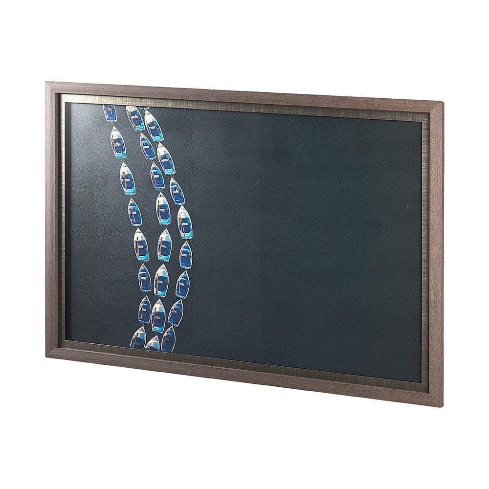 Mercana - Sitting Boats by Mercana Studio a Hand Embellished Textured Framed Art Print Matted under Glass - 13926 view 8
