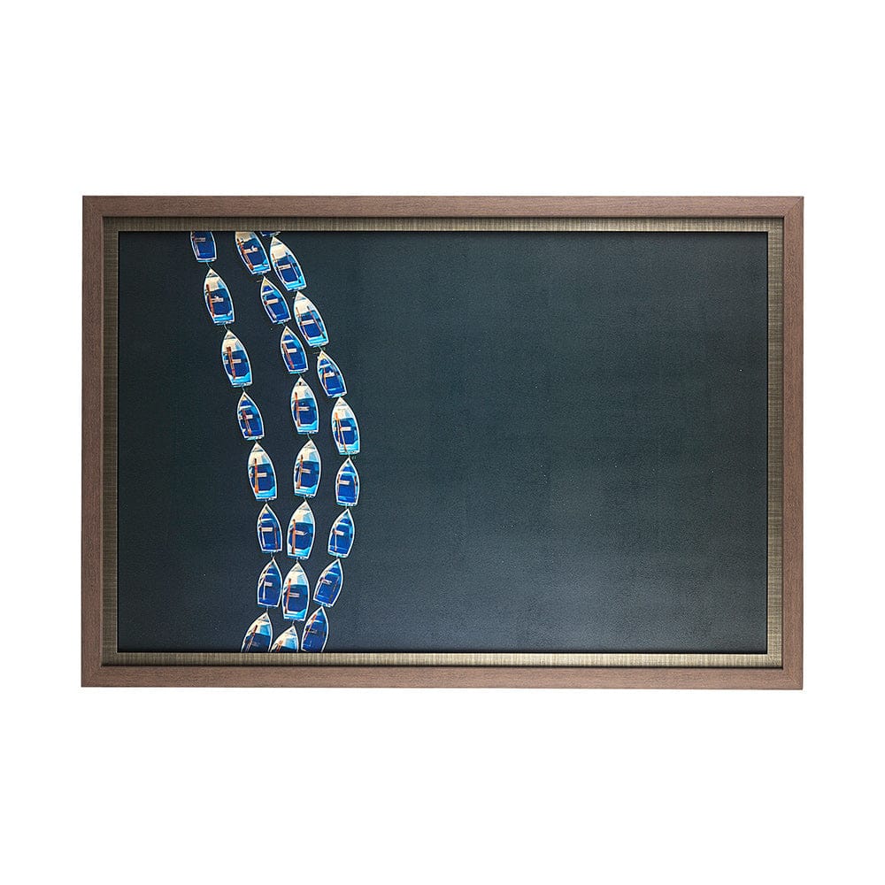 Mercana - Sitting Boats by Mercana Studio a Hand Embellished Textured Framed Art Print Matted under Glass - 13926 view 9