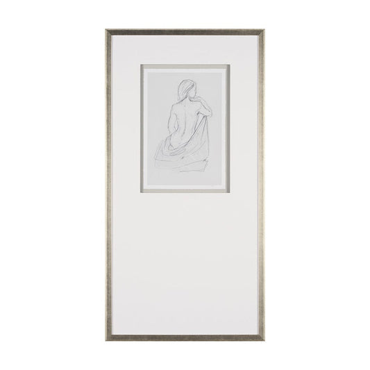 Mercana - Sitting Model I by Mercana Studio a Hand Embellished Framed Art Print Matted under Glass - 15565 view 1