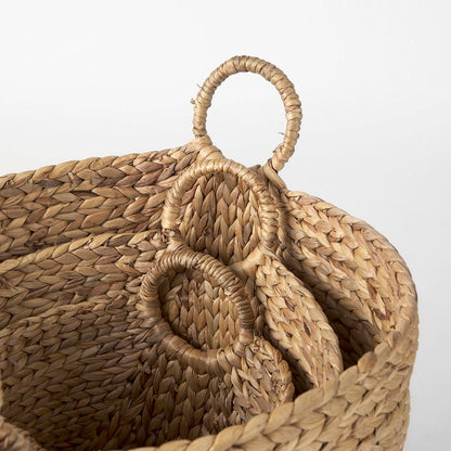 Mercana - Sivan 19.7L x 19.7W x 23.6H Light Brown Water Hyacinth Round Basket W/ Handles (Set of 3) - 69582 view 5