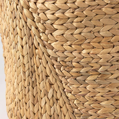 Mercana - Sivan 19.7L x 19.7W x 23.6H Light Brown Water Hyacinth Round Basket W/ Handles (Set of 3) - 69582 view 6