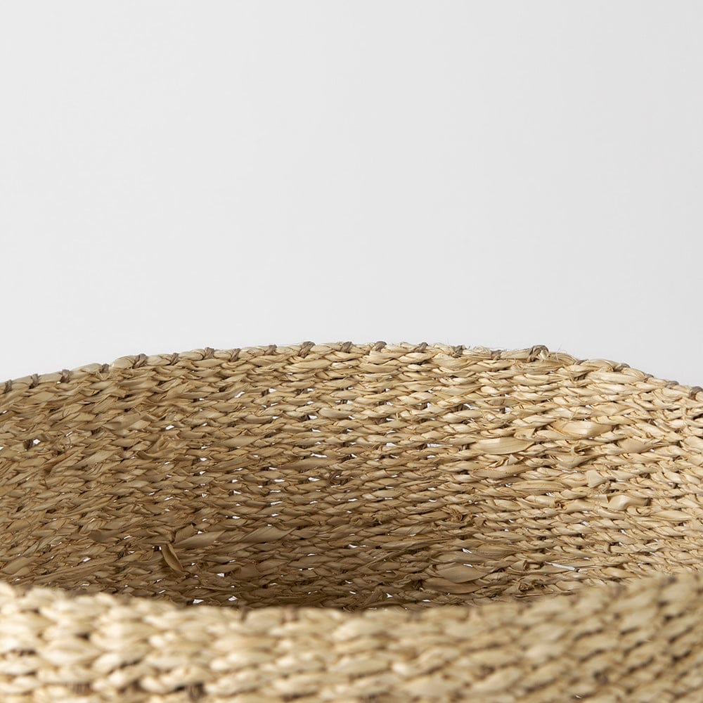 Mercana - Sivannah 19.7L x 19.7W x 23.6H Light Brown and Medium Brown Striped Seagrass Round Basket (Set of 3) - 69599 view 5