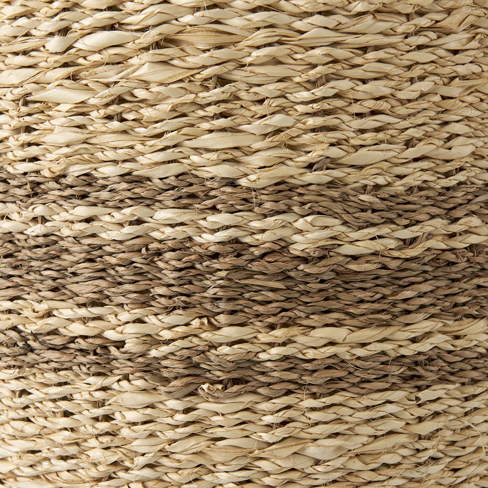Mercana - Sivannah 19.7L x 19.7W x 23.6H Light Brown and Medium Brown Striped Seagrass Round Basket (Set of 3) - 69599 view 6
