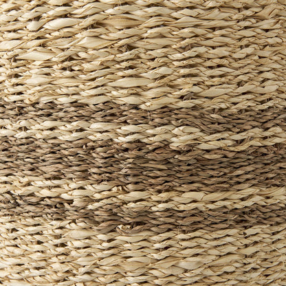 Mercana - Sivannah 19.7L x 19.7W x 23.6H Light Brown and Medium Brown Striped Seagrass Round Basket (Set of 3) - 69599 view 6