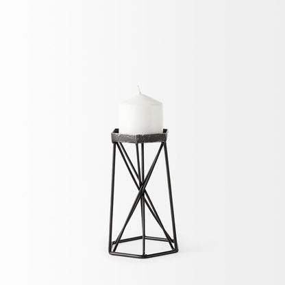 Mercana - Sixx I Small Antiqued Metal Hexagonal Table Candle Holder - 67886 view 2