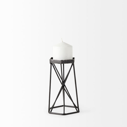 Mercana - Sixx I Small Antiqued Metal Hexagonal Table Candle Holder - 67886 view 2