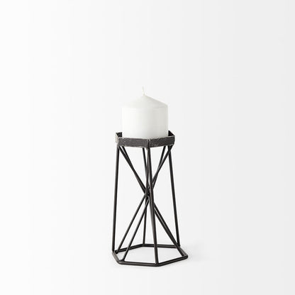 Mercana - Sixx I Small Antiqued Metal Hexagonal Table Candle Holder - 67886 view 3