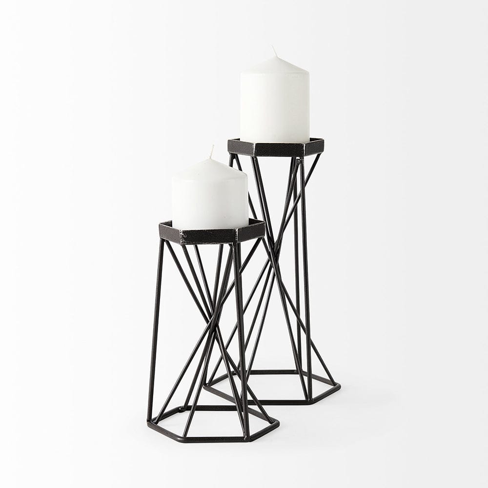 Mercana - Sixx I Small Antiqued Metal Hexagonal Table Candle Holder - 67886 view 6