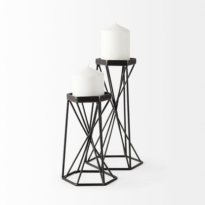 Mercana - Sixx I Small Antiqued Metal Hexagonal Table Candle Holder - 67886 view 6