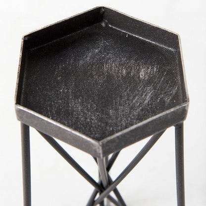 Mercana - Sixx I Small Antiqued Metal Hexagonal Table Candle Holder - 67886 view 7