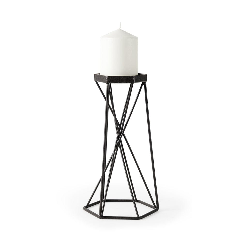 Mercana - Sixx II Large Antiqued Metal Hexagonal Table Candle Holder - 67887_CLOSEOUT view 1