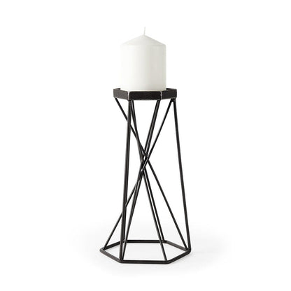 Mercana - Sixx II Large Antiqued Metal Hexagonal Table Candle Holder - 67887_CLOSEOUT view 1