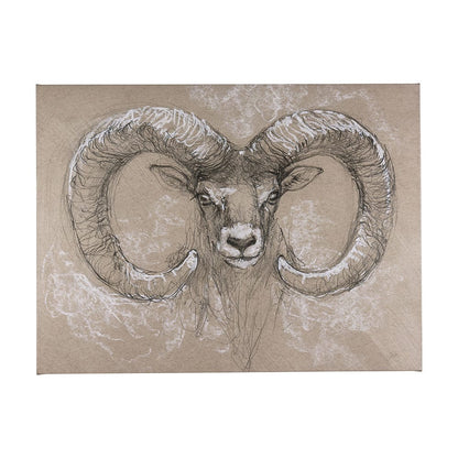 Mercana - Sketch of animal I Wild sheep by Mercana Studio a Hand Embellished Textured Canvas - 102350-L view 1
