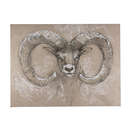 Mercana - Sketch of animal I Wild sheep by Mercana Studio a Hand Embellished Textured Canvas - 102350-L view 1