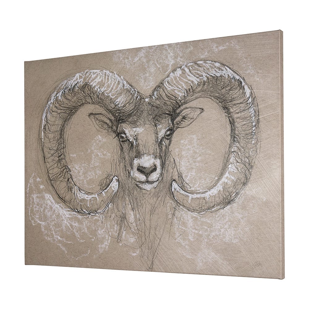 Mercana - Sketch of animal I Wild sheep by Mercana Studio a Hand Embellished Textured Canvas - 102350-L view 2