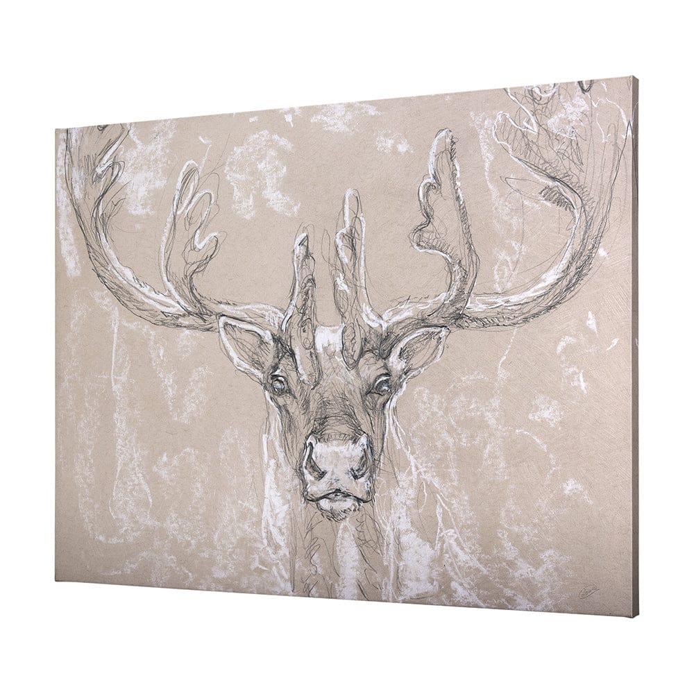 Mercana - Sketch of animal II Caribou by Mercana Studio a Hand Embellished Textured Canvas - 102351-L view 2