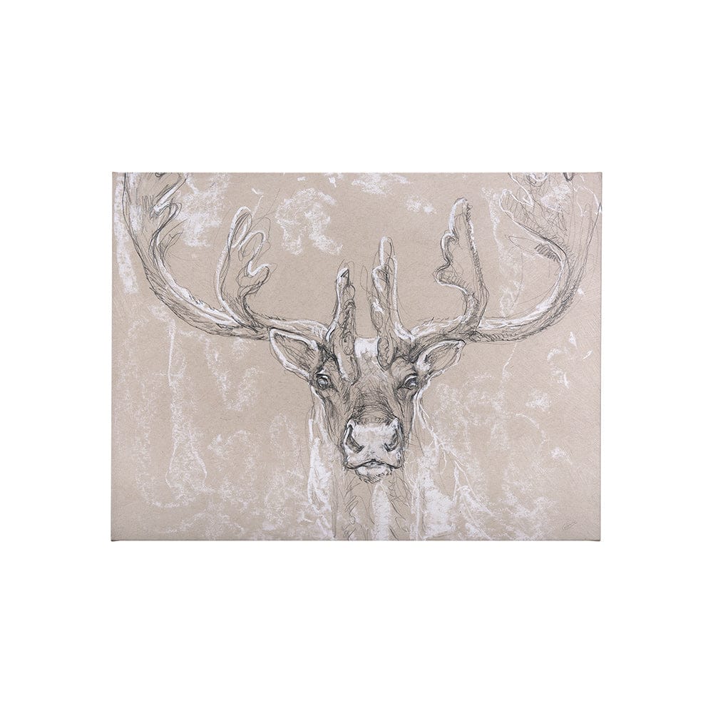 Mercana - Sketch of animal II Caribou by Mercana Studio a Hand Embellished Textured Canvas - 102351-S view 1