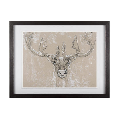 Mercana - Sketch of animal II Caribou by Mercana Studio Hand Embellished Framed Art Print Matted under Glass - 14481 view 1