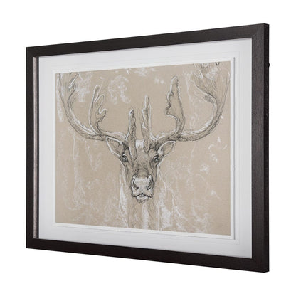 Mercana - Sketch of animal II Caribou by Mercana Studio Hand Embellished Framed Art Print Matted under Glass - 14481 view 2