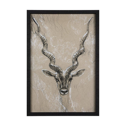Mercana - Sketch of Animal III Antelope Mercana Studio Hand Embellished Framed Art Print Matted under Glass - 14470 view 1