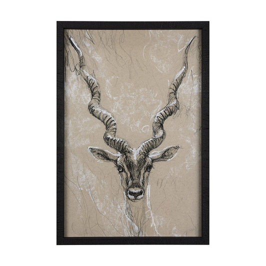 Mercana - Sketch of Animal III Antelope Mercana Studio Hand Embellished Framed Art Print Matted under Glass - 14470 view 1