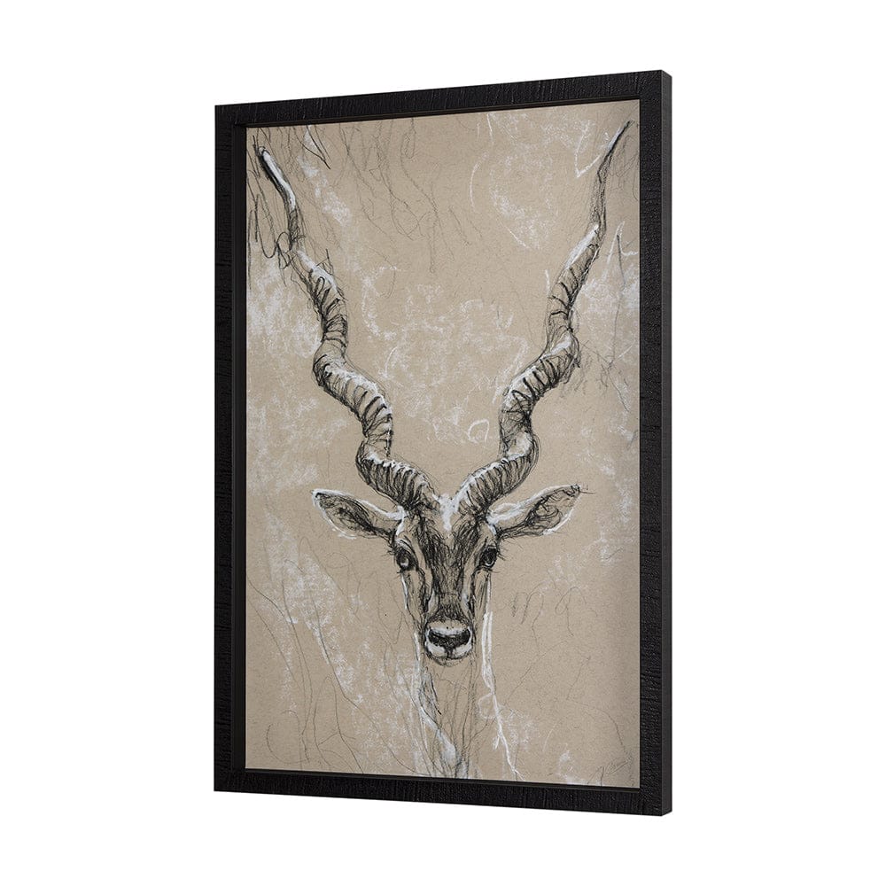 Mercana - Sketch of Animal III Antelope Mercana Studio Hand Embellished Framed Art Print Matted under Glass - 14470 view 2