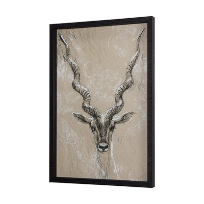 Mercana - Sketch of Animal III Antelope Mercana Studio Hand Embellished Framed Art Print Matted under Glass - 14470 view 2