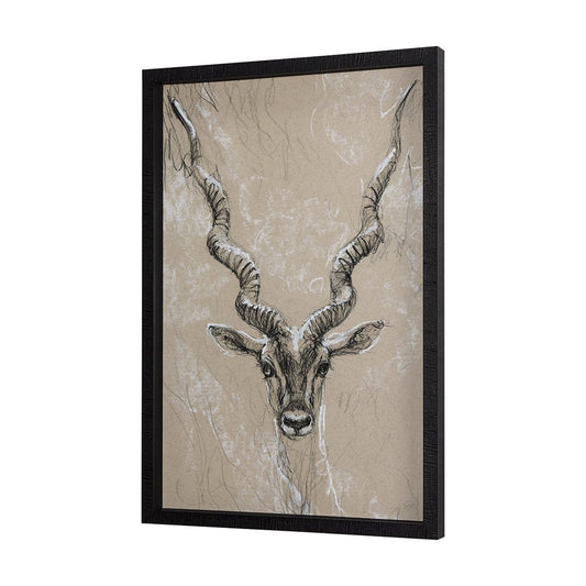 Mercana - Sketch of Animal III Antelope Mercana Studio Hand Embellished Framed Art Print Matted under Glass - 14470 view 2