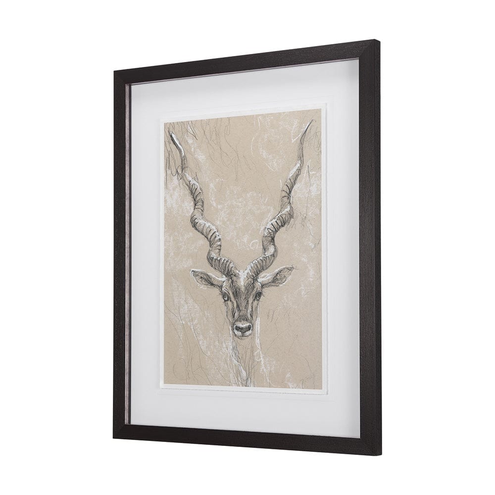 Mercana - Sketch of Animal III Antelope Mercana Studio Hand Embellished Framed Art Print Matted under Glass - 14475 view 2