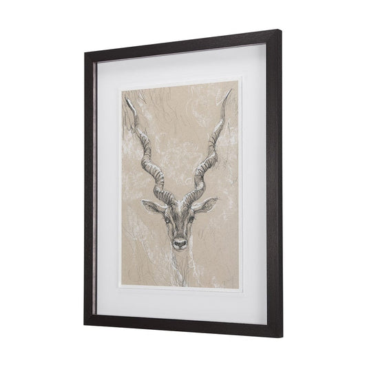 Mercana - Sketch of Animal III Antelope Mercana Studio Hand Embellished Framed Art Print Matted under Glass - 14475 view 2