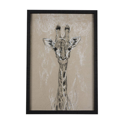 Mercana - Sketch of Animal IV Giraffe by Mercana Studio Hand Embelished Framed Art Print Matted under Glass - 14471 view 1