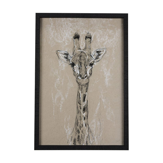 Mercana - Sketch of Animal IV Giraffe by Mercana Studio Hand Embelished Framed Art Print Matted under Glass - 14471 view 1