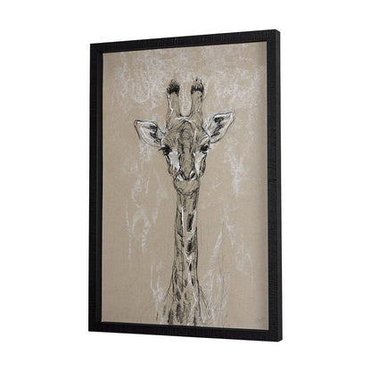 Mercana - Sketch of Animal IV Giraffe by Mercana Studio Hand Embelished Framed Art Print Matted under Glass - 14471 view 2