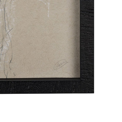 Mercana - Sketch of Animal IV Giraffe by Mercana Studio Hand Embelished Framed Art Print Matted under Glass - 14471 view 3
