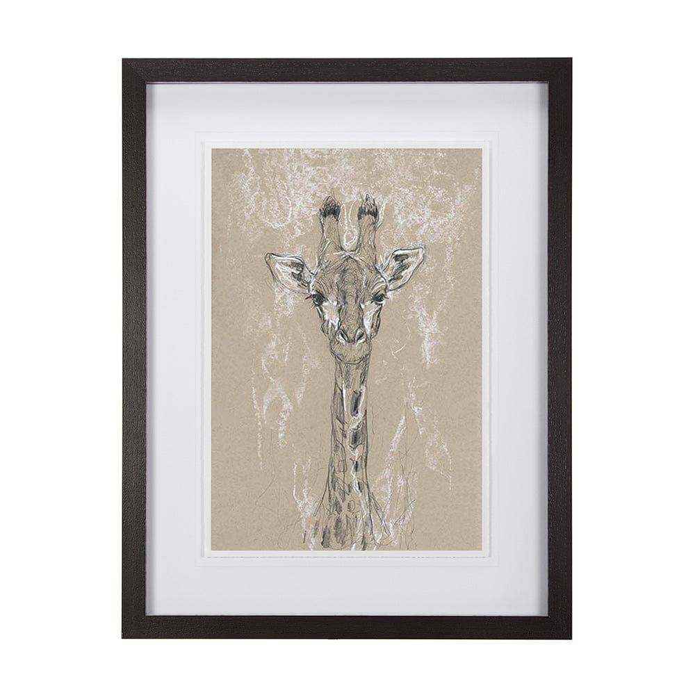 Mercana - Sketch of Animal IV Giraffe by Mercana Studio Hand Embellished Framed Art Print Matted under Glass - 14476 view 1
