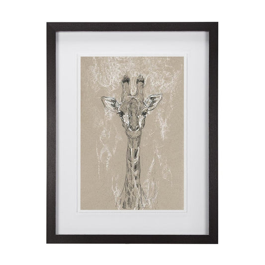 Mercana - Sketch of Animal IV Giraffe by Mercana Studio Hand Embellished Framed Art Print Matted under Glass - 14476 view 1