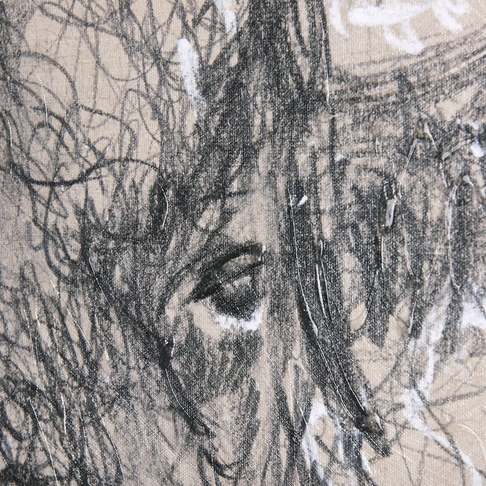 Mercana - Sketch of animal IX Bison by Mercana Studio a Hand Embellished Textured Canvas - 102358-L view 6