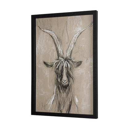 Mercana - Sketch of Animal V Goat by Mercana Studio Hand Embellished Framed Art Print Matted under Glass - 14472 view 2