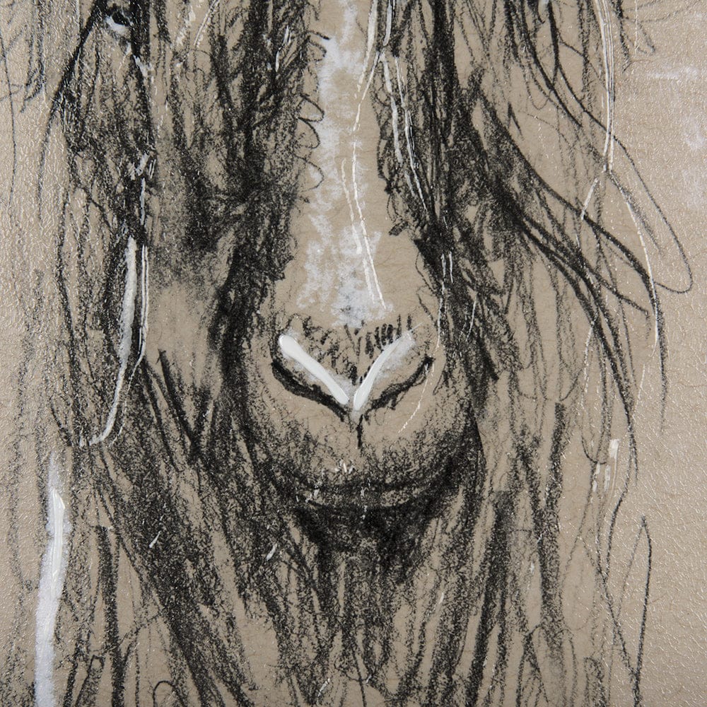 Mercana - Sketch of Animal V Goat by Mercana Studio Hand Embellished Framed Art Print Matted under Glass - 14472 view 6