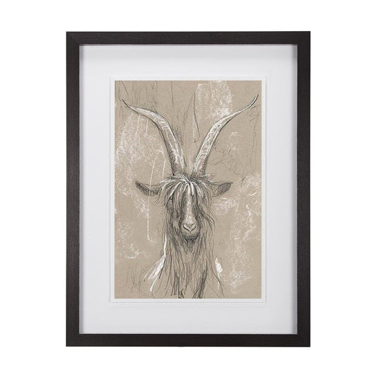 Mercana - Sketch of Animal V Goat by Mercana Studio Hand Embellished Framed Art Print Matted under Glass - 14477 view 1