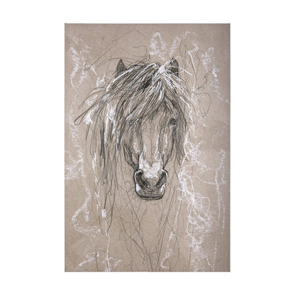 Mercana - Sketch of animal VI Pony by Mercana Studio a Hand Embellished Textured Canvas - 102355-L view 1