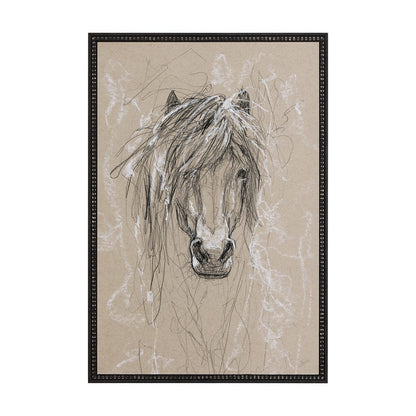 Mercana - Sketch of Animal VI Pony by Mercana Studio Hand Embellished Framed Art Print Matted under Glass - 14478 view 1