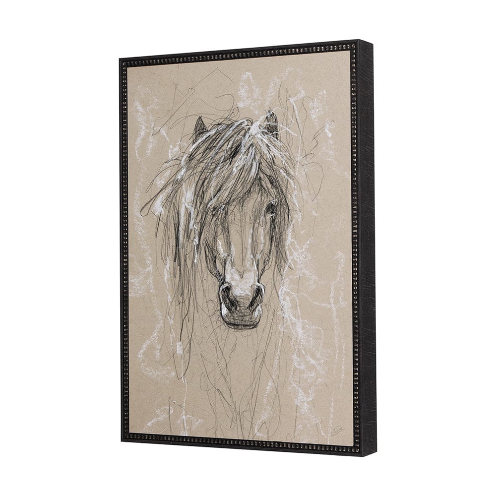 Mercana - Sketch of Animal VI Pony by Mercana Studio Hand Embellished Framed Art Print Matted under Glass - 14478 view 2